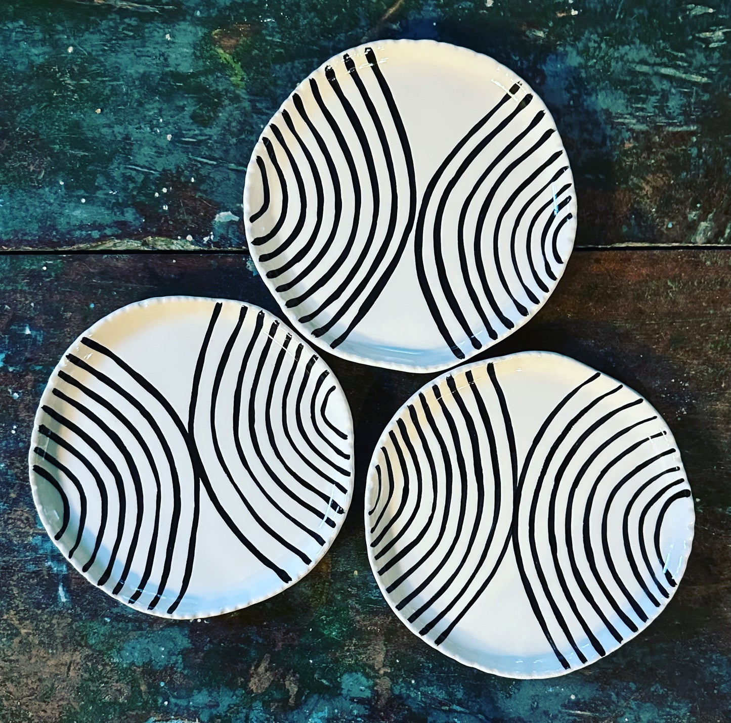 Black and White Rainbow Kells Small Plate