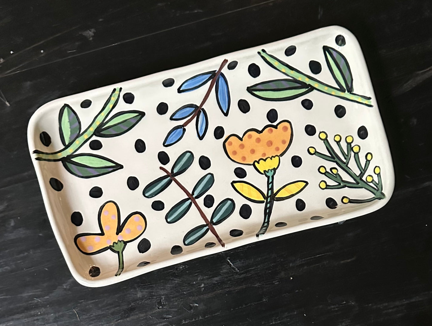 Cottage whimsy floral plate 2