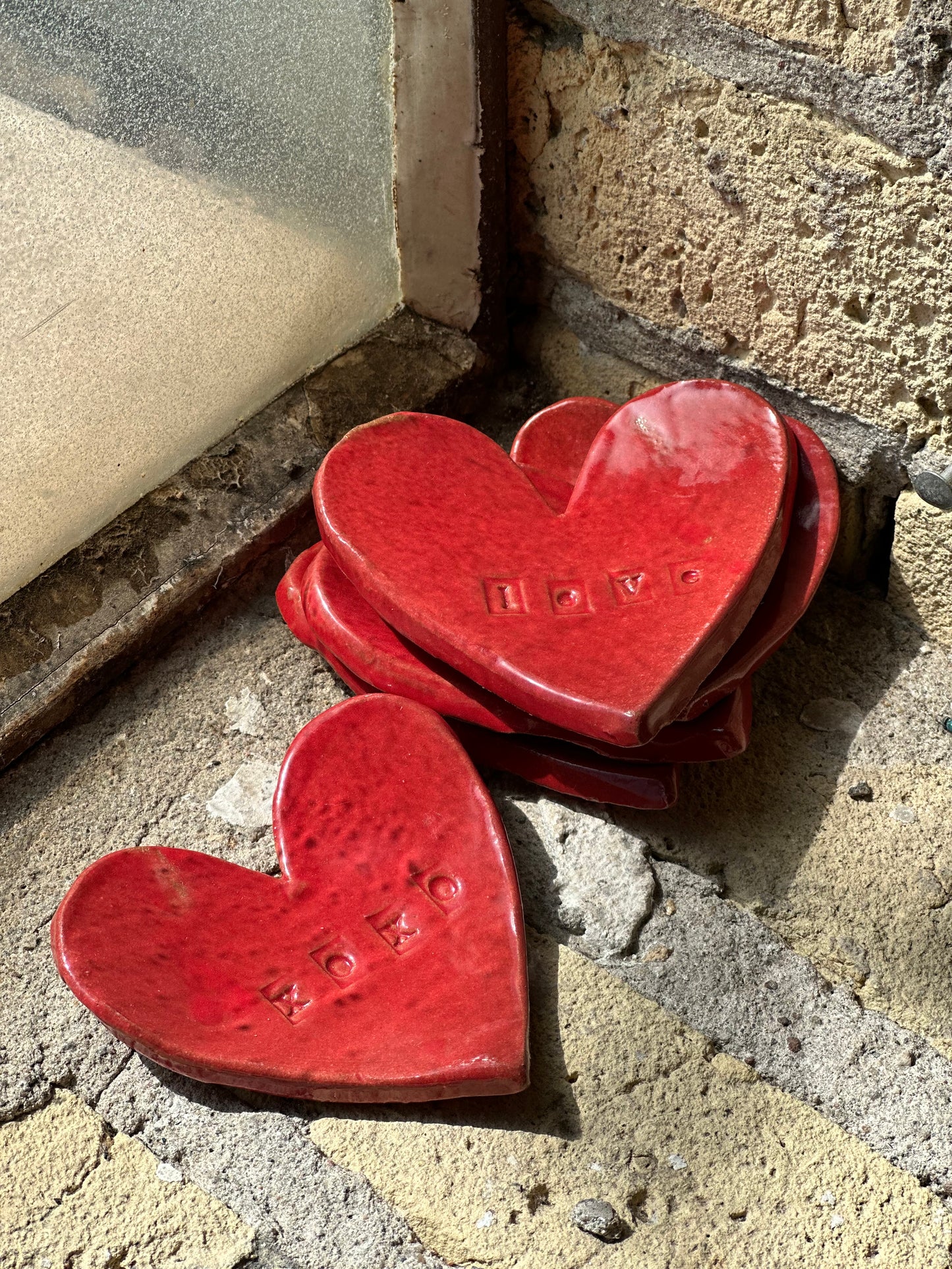 Hand Formed Heart Trinket Dish “LOVE”