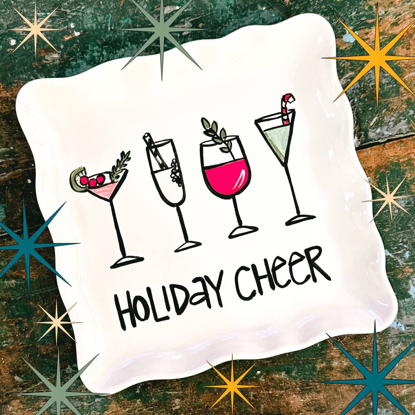 Holiday Cheer Sassy Square Plate