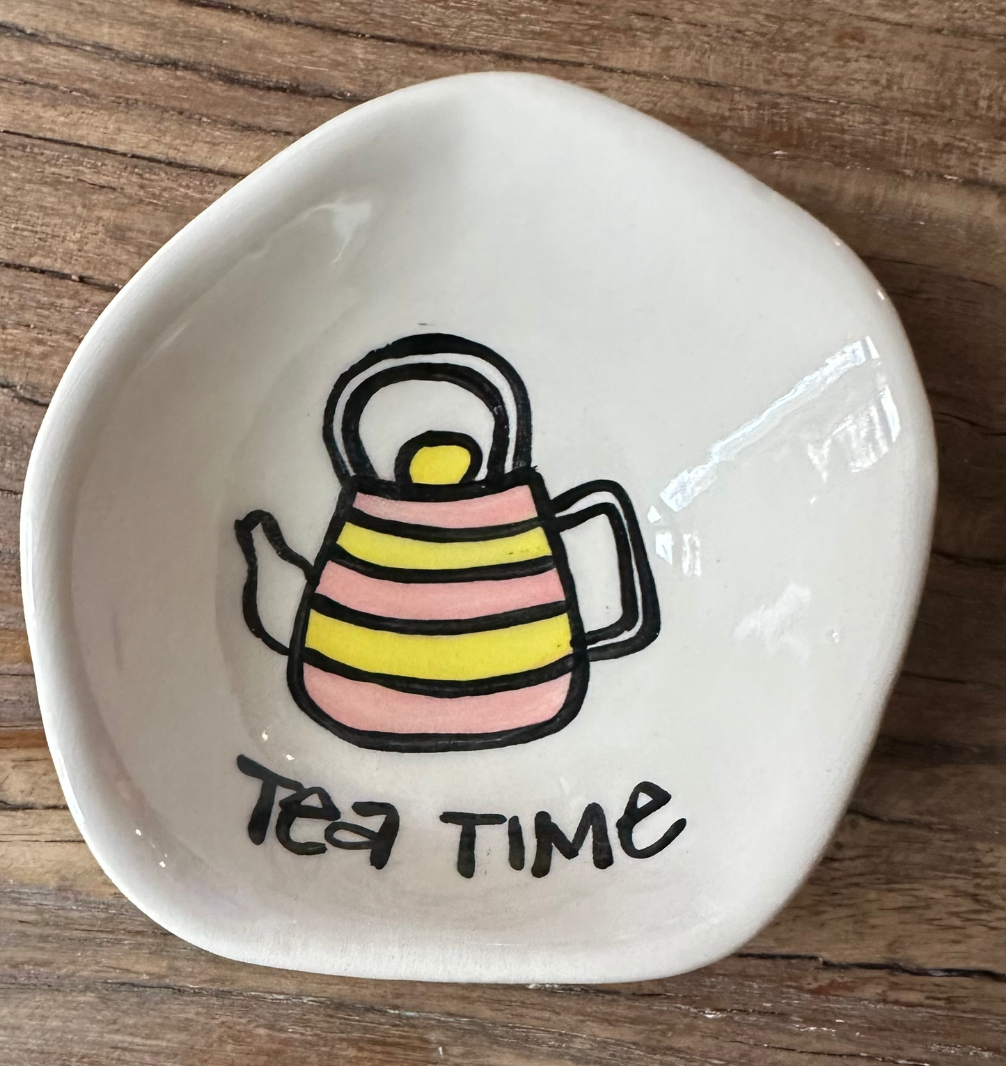 Pink/YellowTea Bag Dish