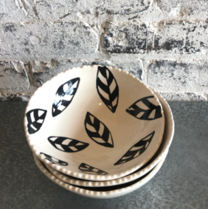 Black and White Botanical Bowl