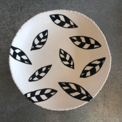 Black and White Botanical Bowl