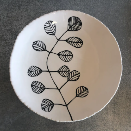 Black and White Botanical Bowl