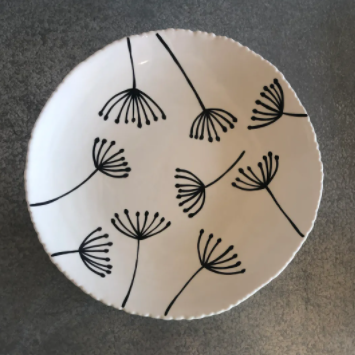 Black and White Botanical Plate