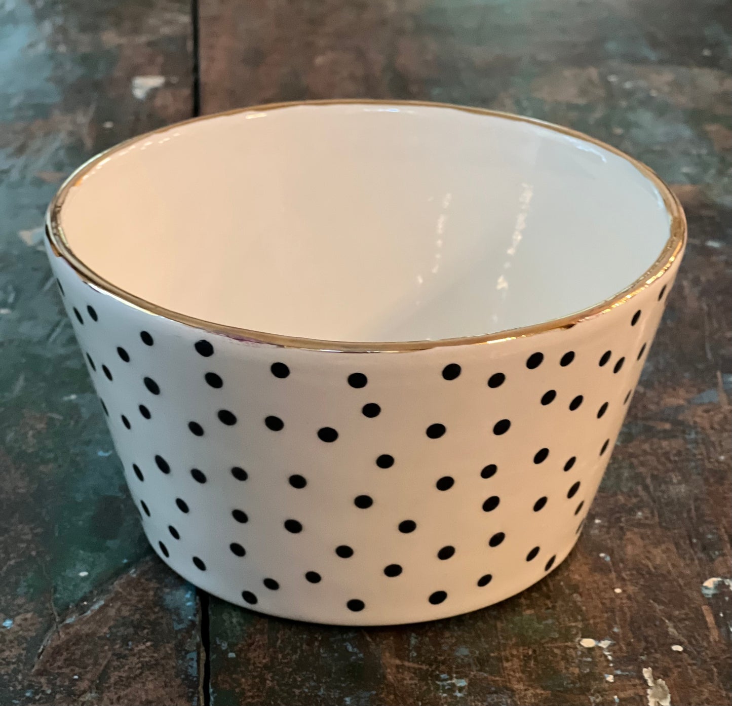 Black and White Tapered Bowl