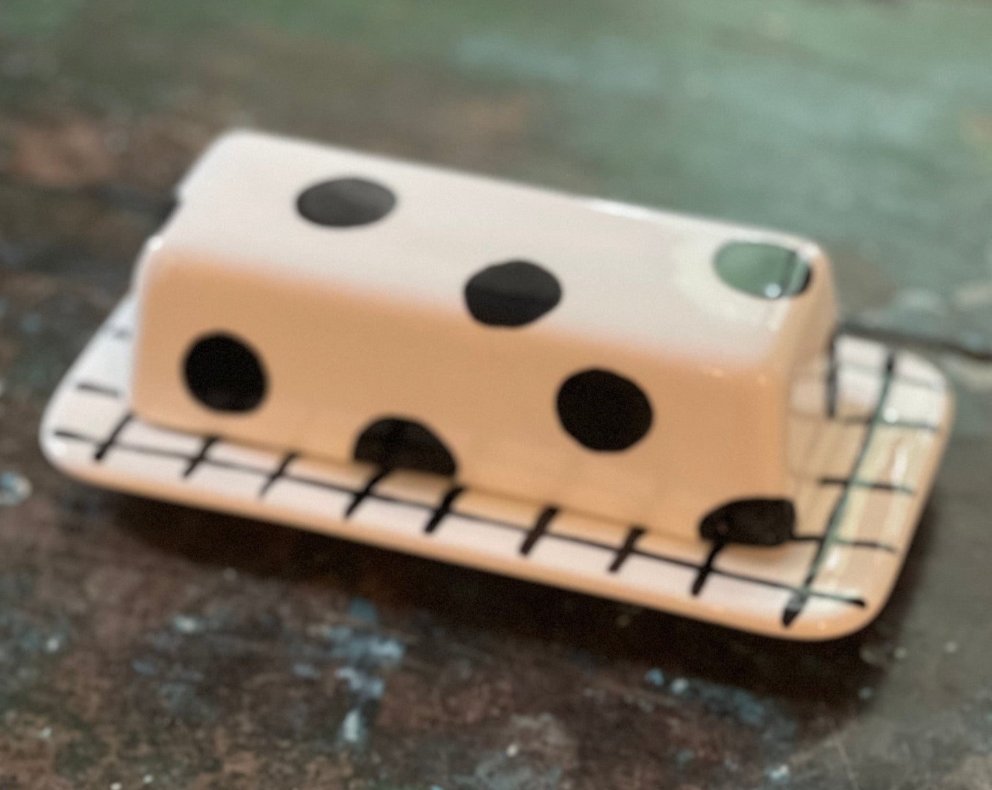 Black and White Butter Dish