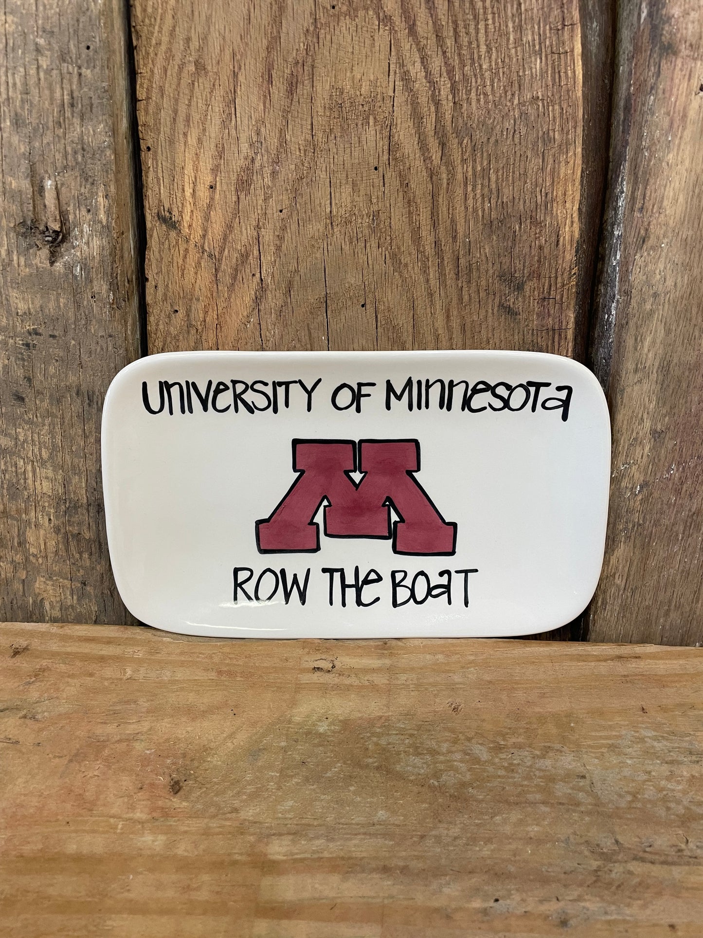 Small Rectangle Row the Boat Plate