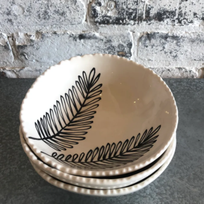 Black and White Botanical Bowl