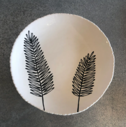 Black and White Botanical Bowl