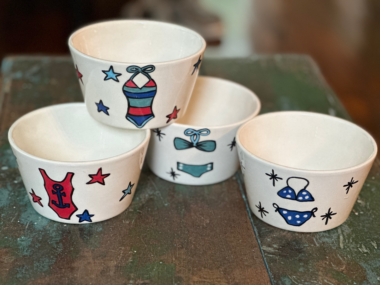 Bathing suite Appetizer Plates