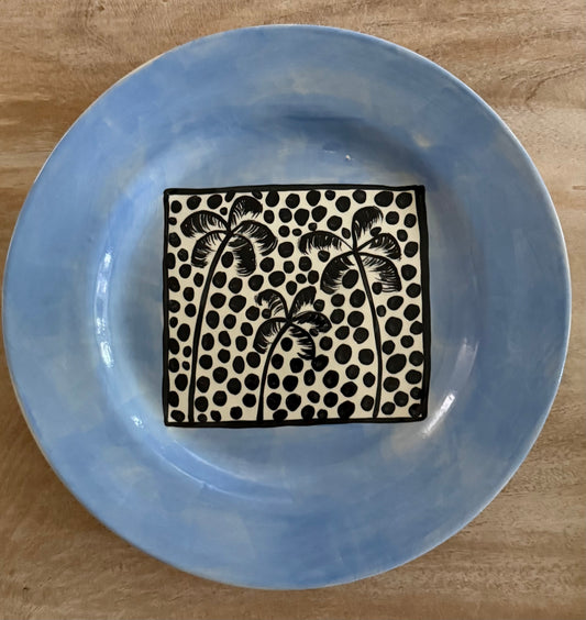Blue Florida Palm Plate