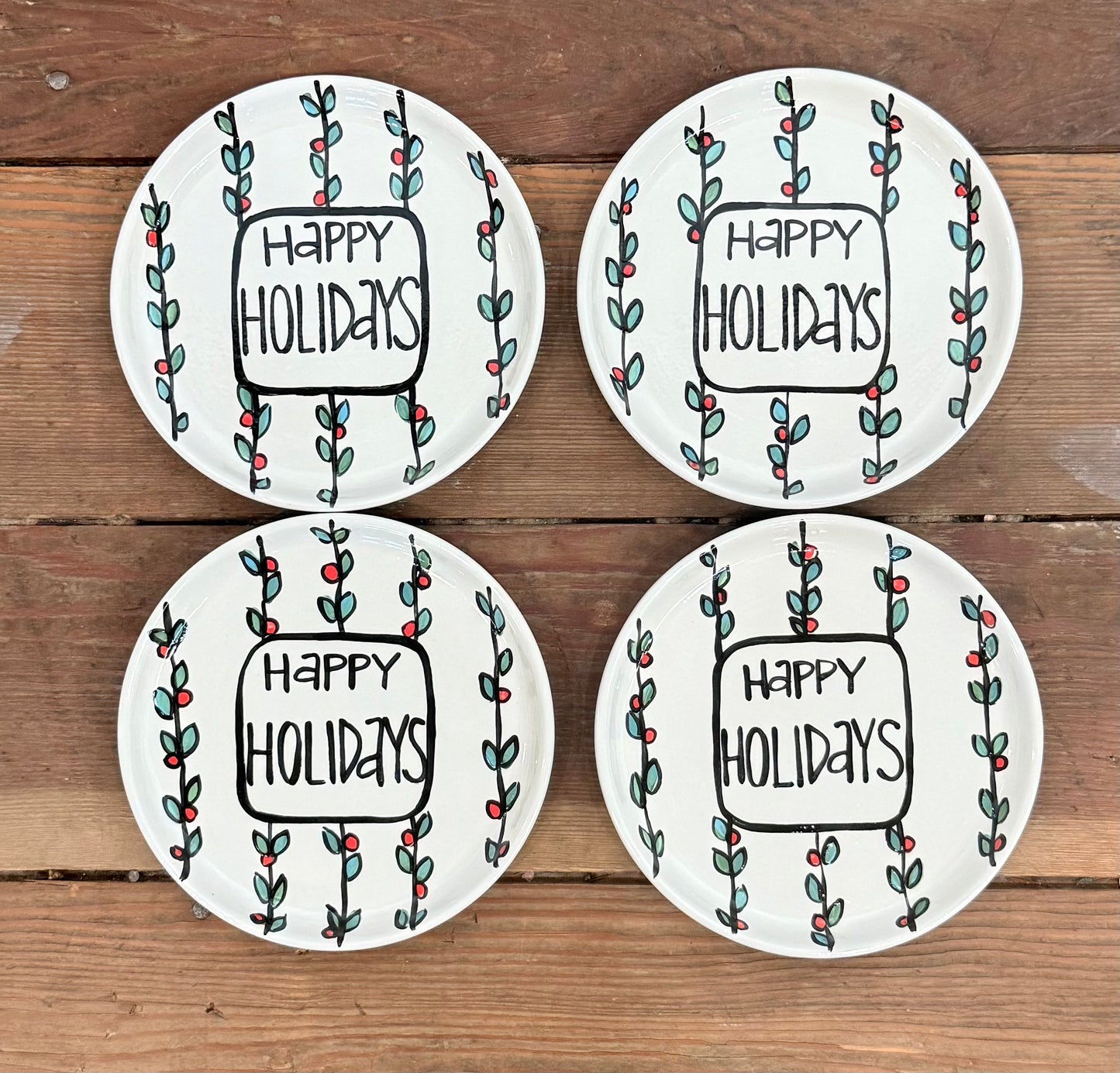 Happy Holidays Appetizer Plates