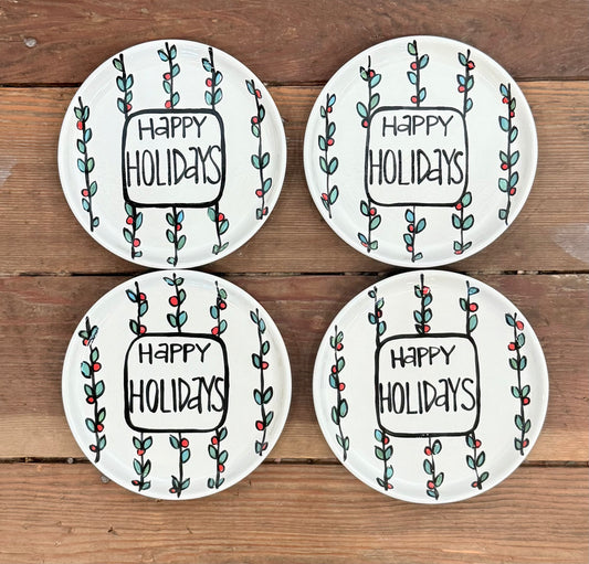 Happy Holidays Appetizer Plates