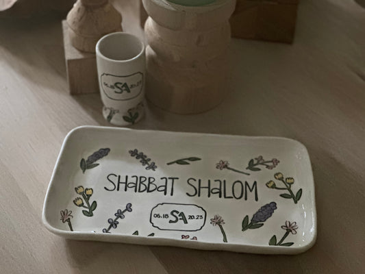 Shabbat Platter and Kiddush Cup