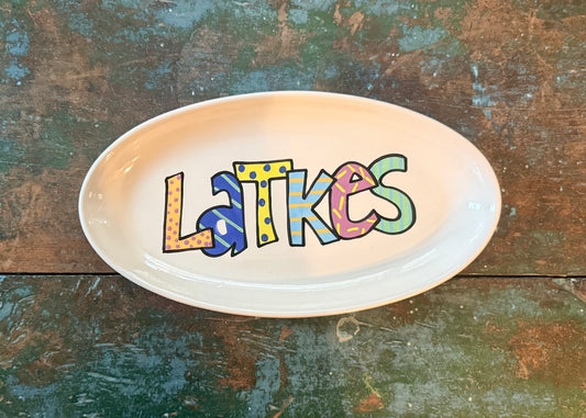 Oval Latkes Hanukkah Platter
