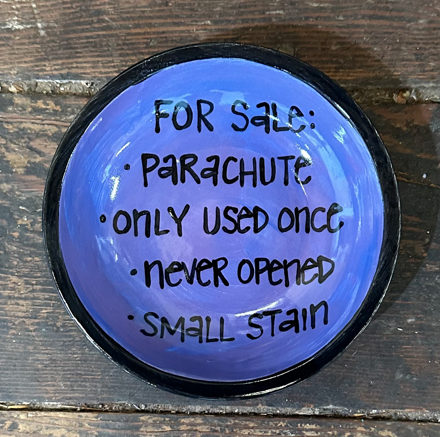 Parachute Funny Quote Dish