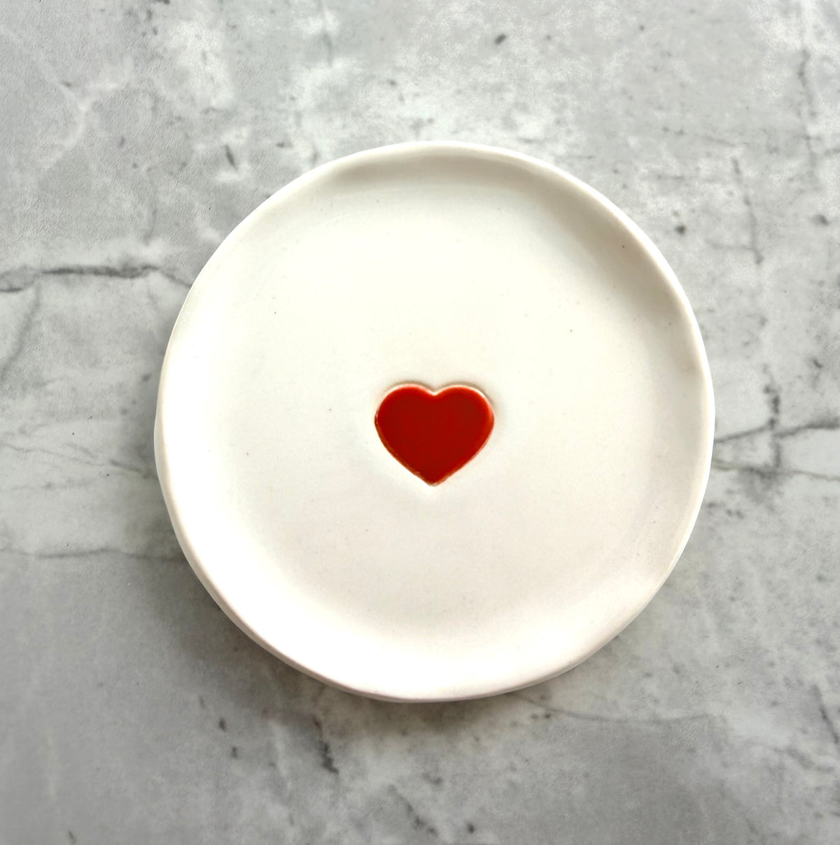 Hand-Built Red Heart Trinket Dish