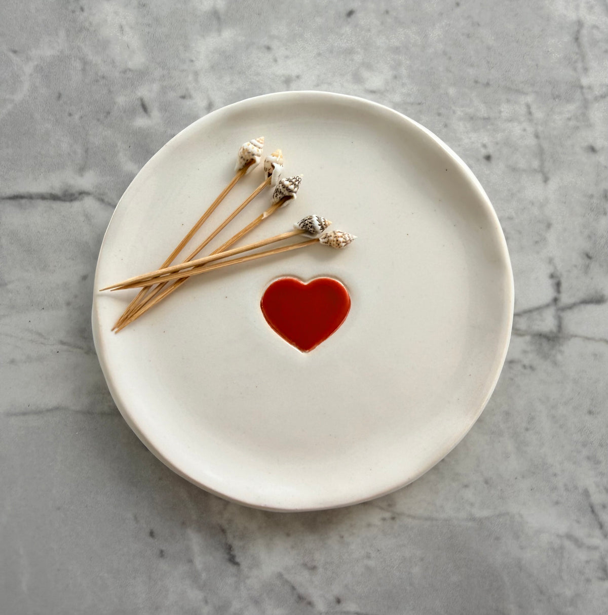 Hand-Built Red Heart Trinket Dish