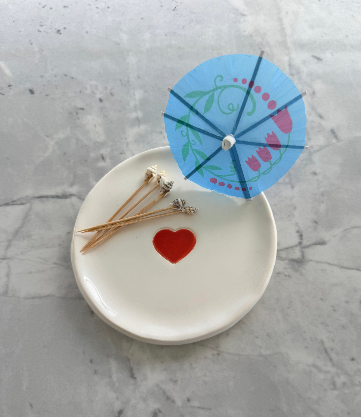 Hand-Built Red Heart Trinket Dish