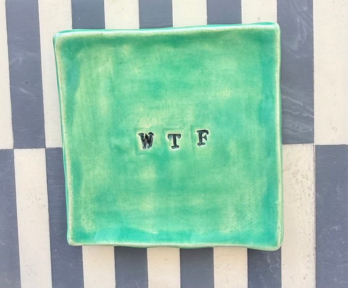 Hand-Built Green Square “WTF” Trinket