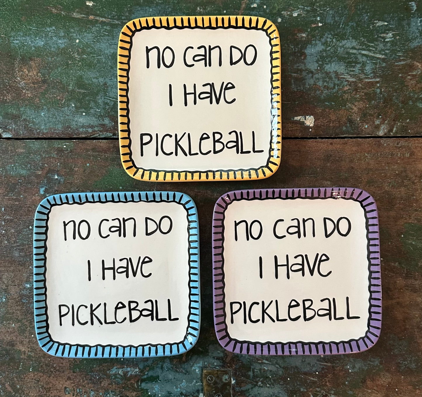 Purple No can do I have pickleball appetizer plate