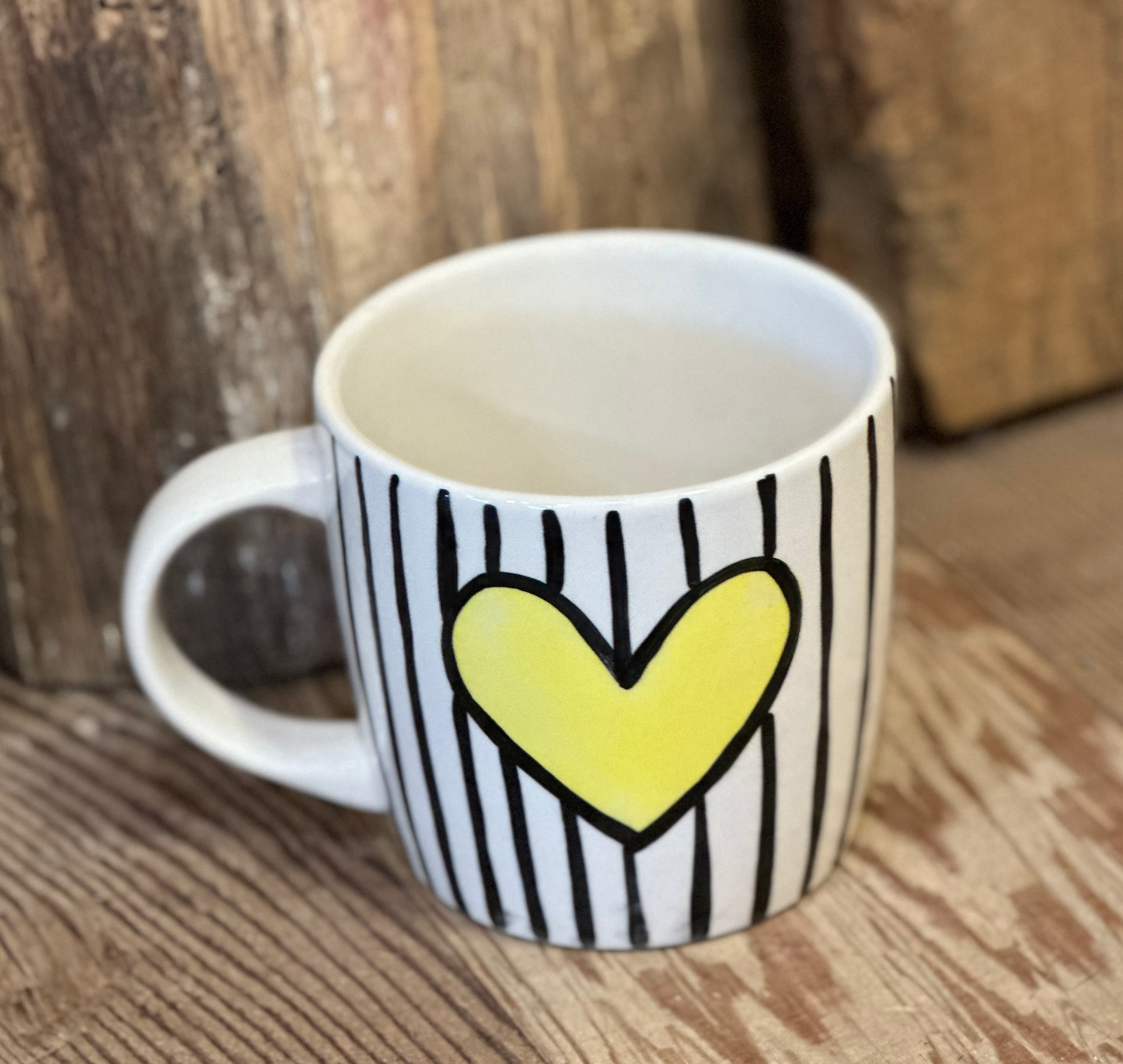 Yellow Heart Cocoa Mug