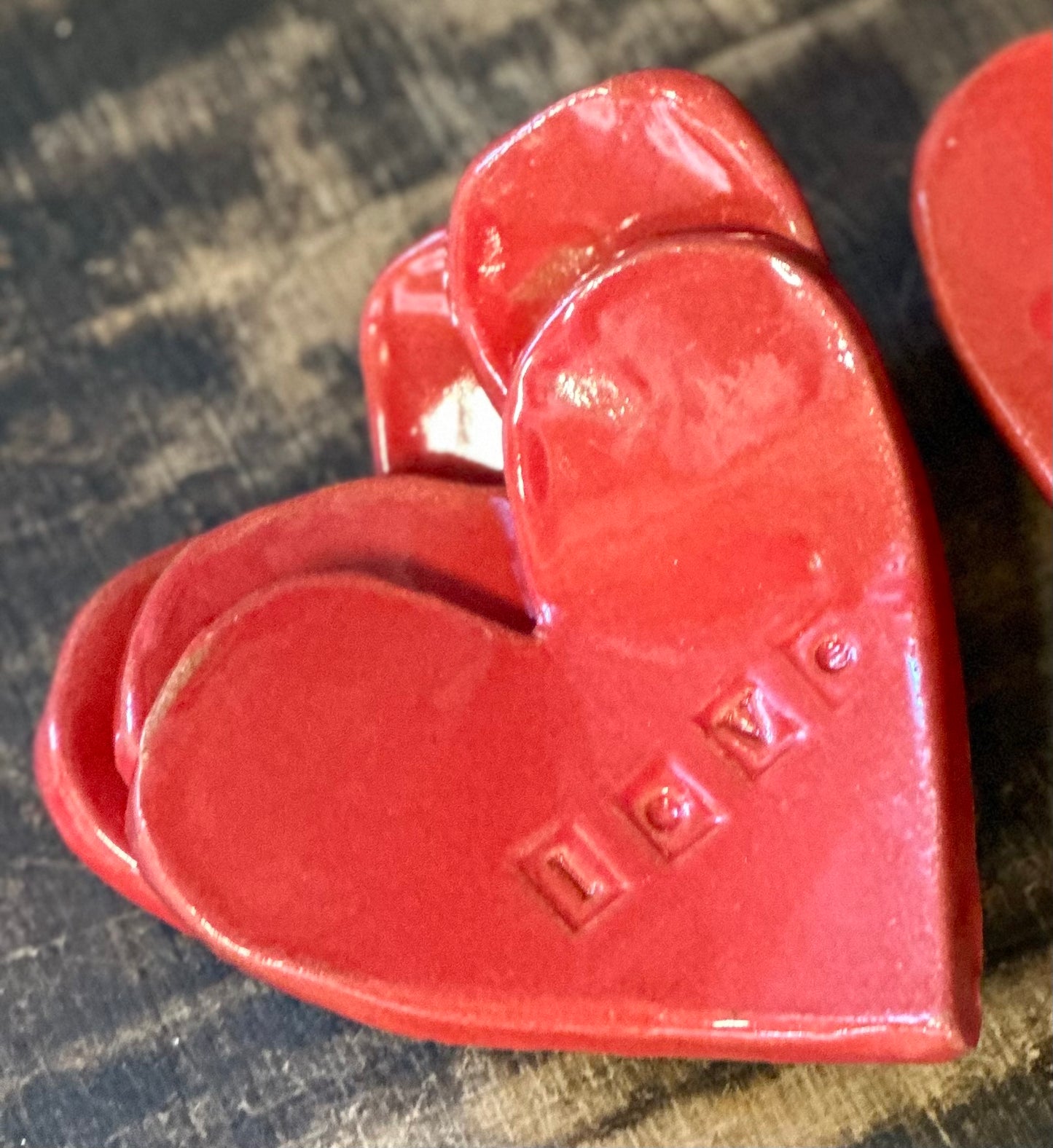 Hand Formed Heart Trinket Dish “LOVE”