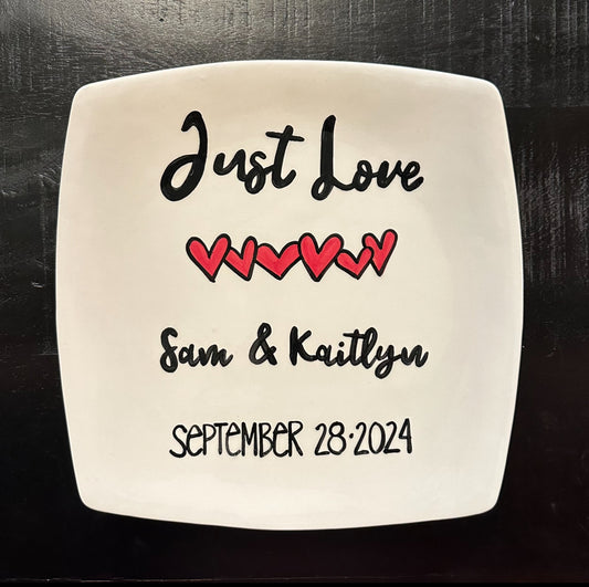 Custom Just Love Wedding Platter