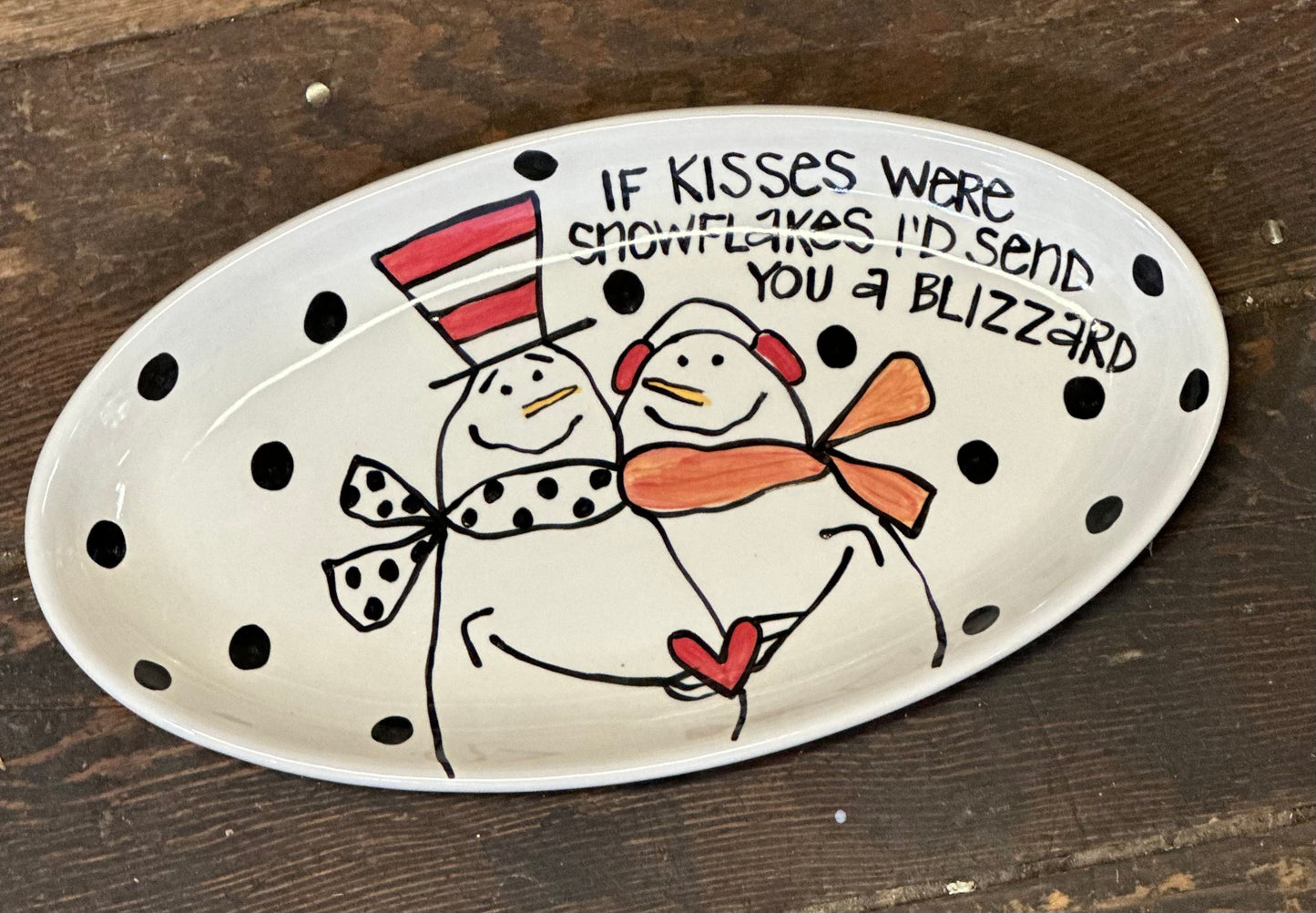 If Kisses Were Snowflakes Oval Platter