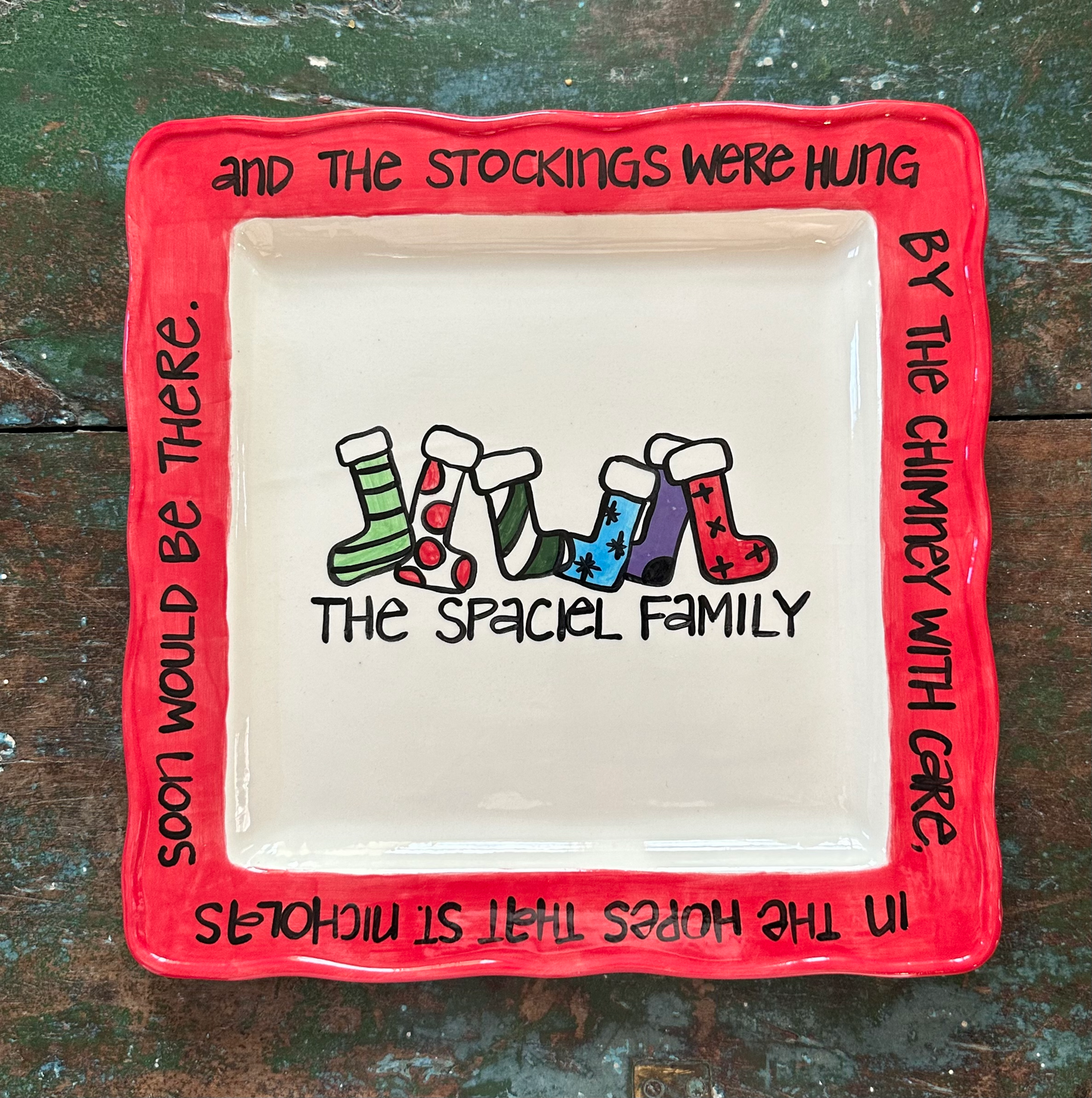 Stocking Square Wavy Custom Platter