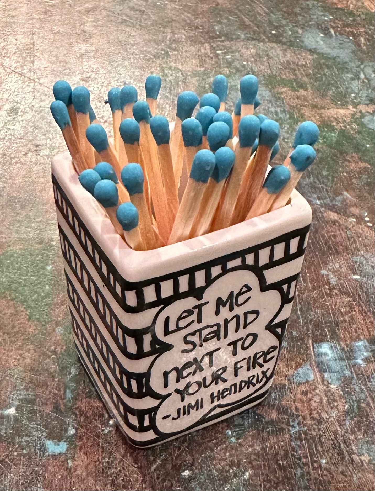 Matchstick Holder "Love is a Burning Thing"