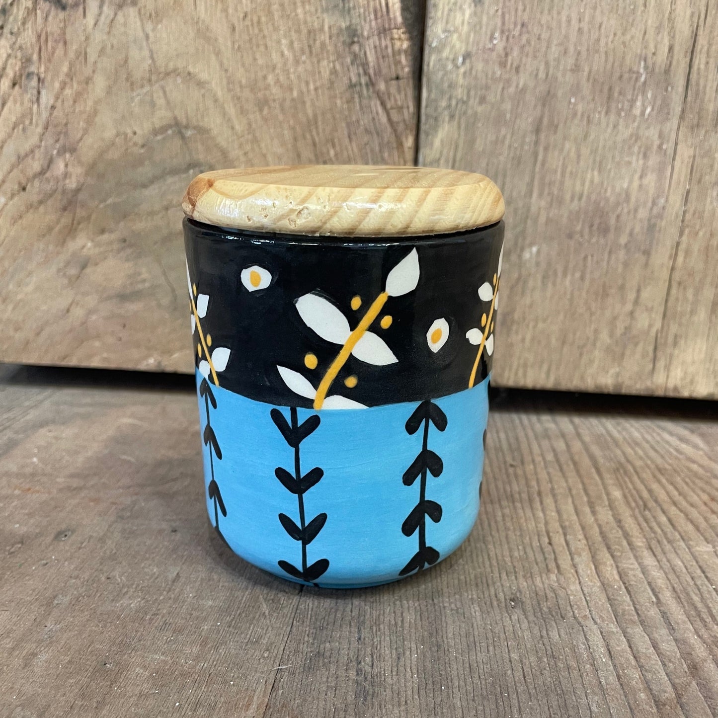 Turquoise and Orange Canister