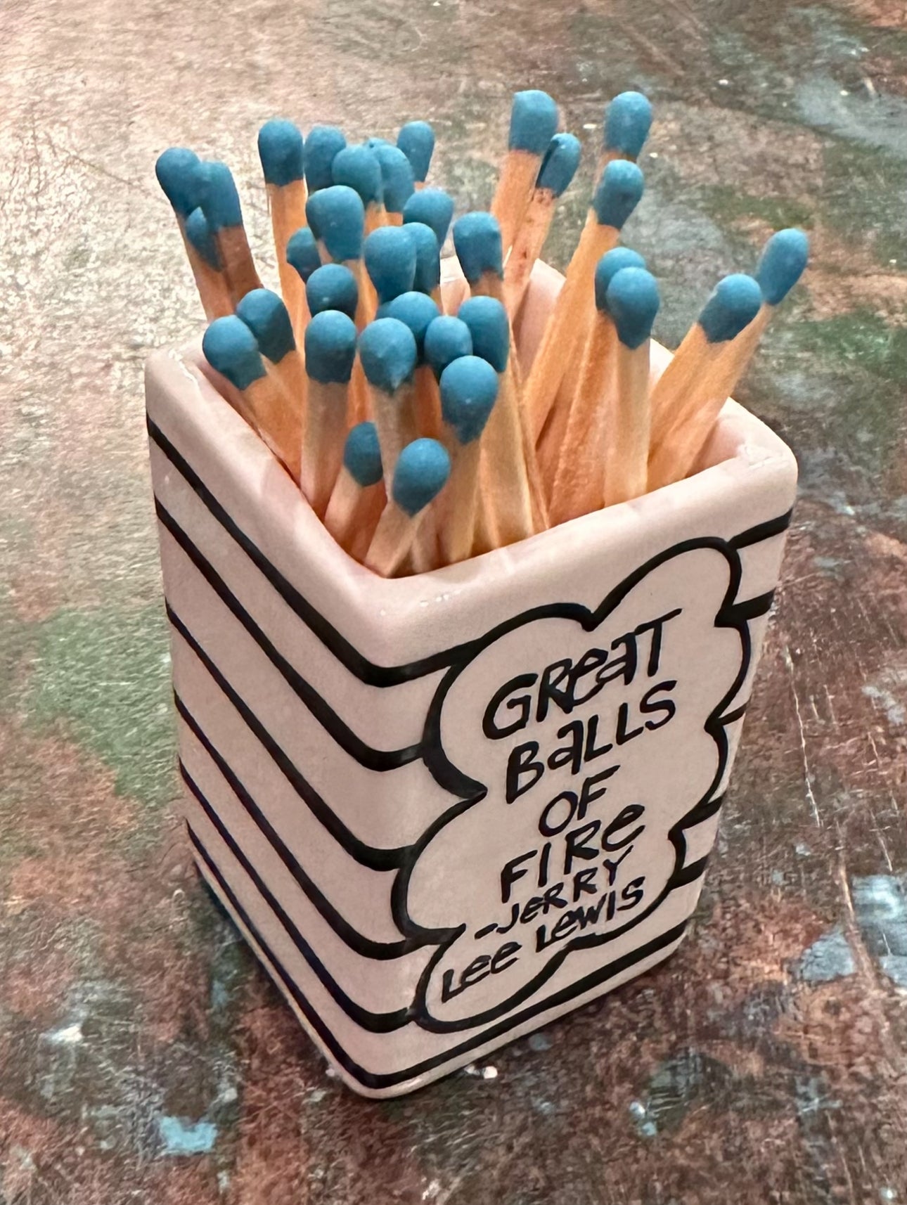 Matchstick Holder "Love is a Burning Thing"