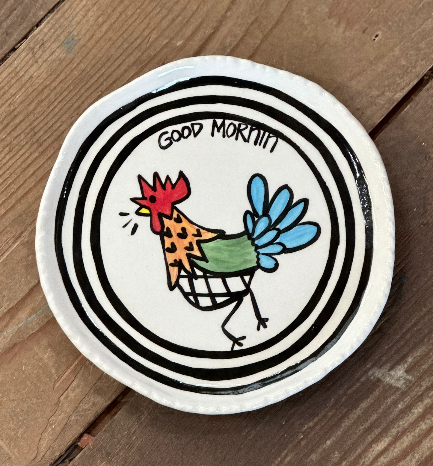 Rooster Kells Appetizer Plate "Cock a doodle doo"