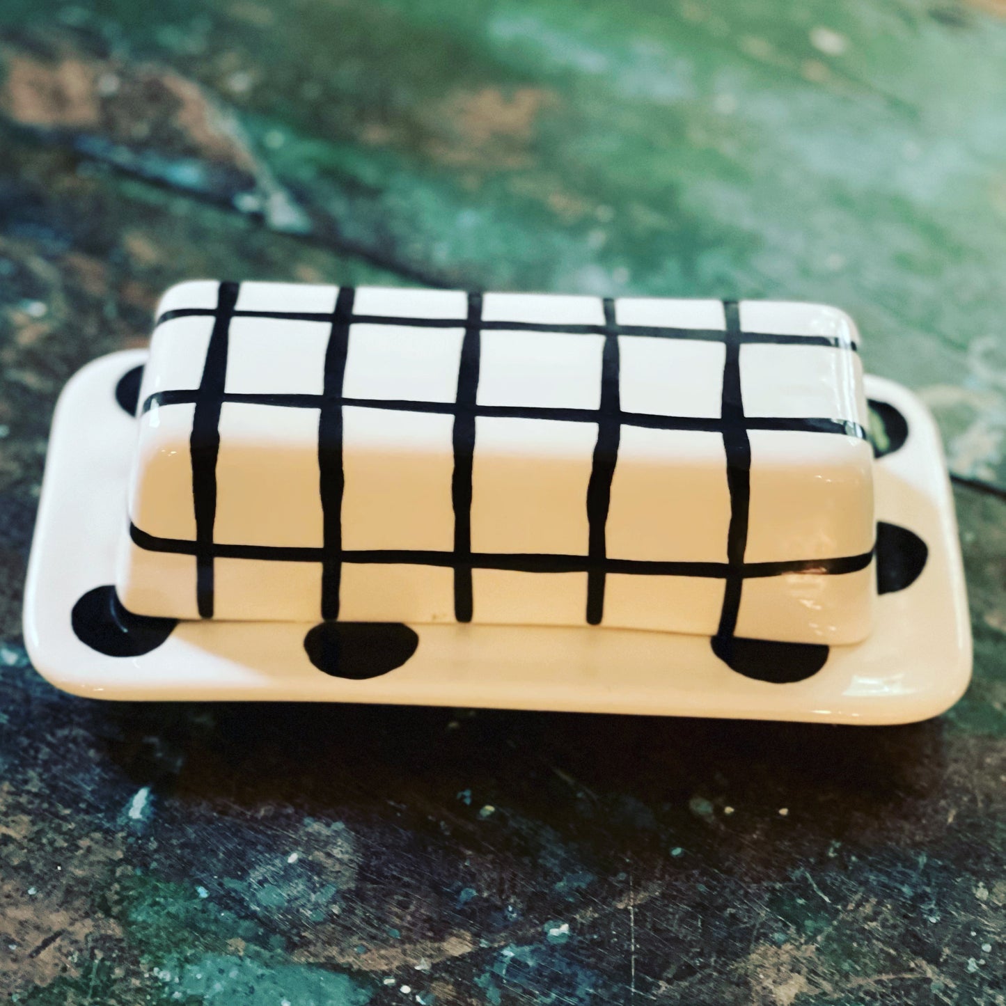 Purple whimsical Butter Dish