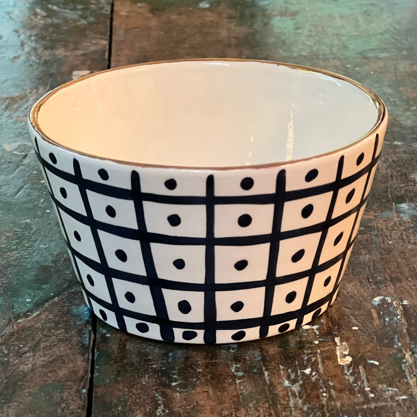 Black and White Tapered Bowl