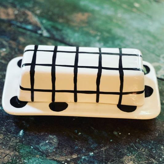 Black and White Butter Dish