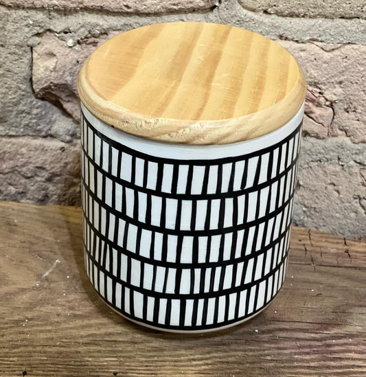 Black and White Linear Canister