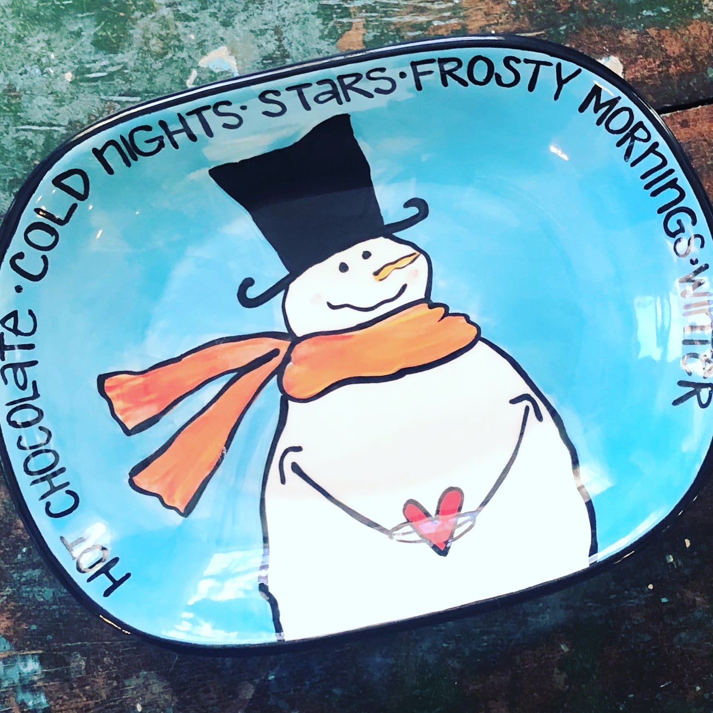 Snowman Squircle Plate