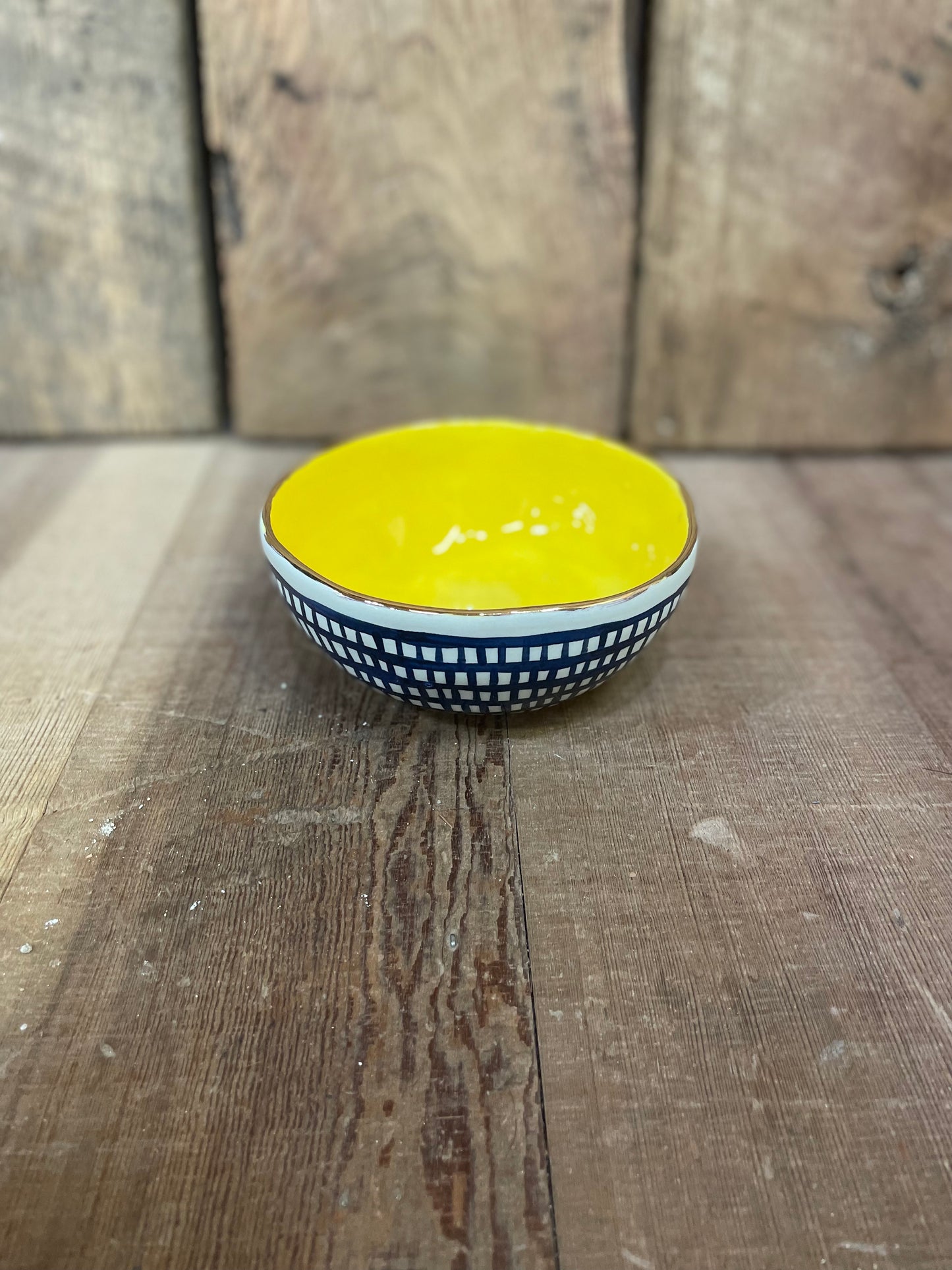 custom colorful bowls with gold rim