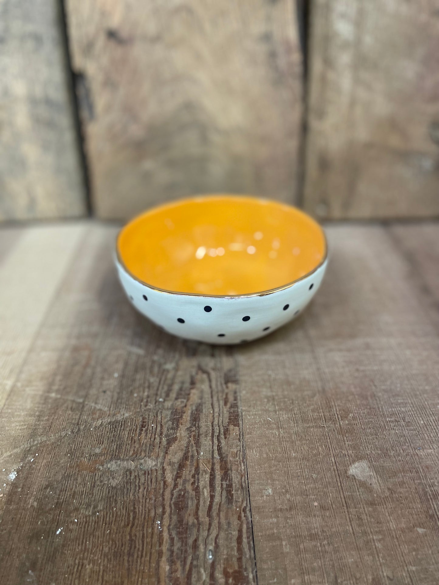 custom colorful bowls with gold rim