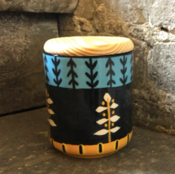 Turquoise and Orange Canister