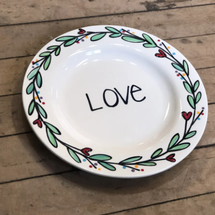 Custom Heart Wreath Plate