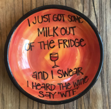 WTF Wine Perfect Quote Dish with Quote